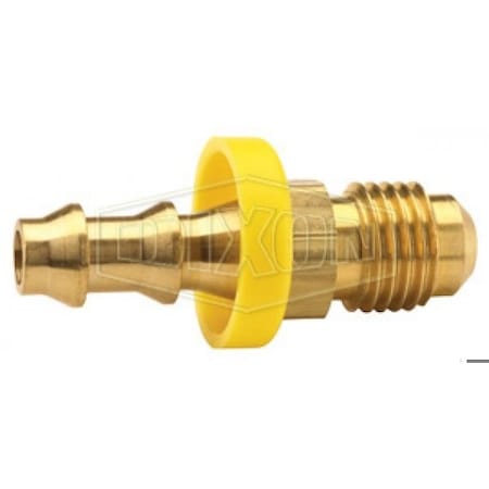 Dixon Hose Barb, 7/16-20 x 1/4 in Nominal, MUNF x Hose Barb, Brass, Domestic 2820407C